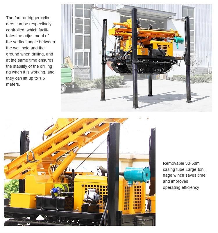 300m Depth Air Compressor Borehole Drilling Rig Water Well Drilling Rig