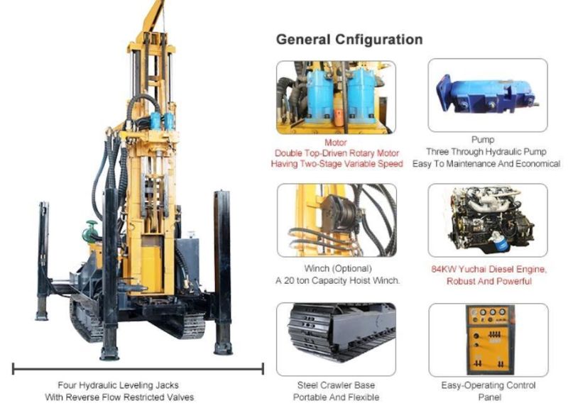 China Drilling Crawler Pneumatic Water Well Drilling Rig Machine Prices