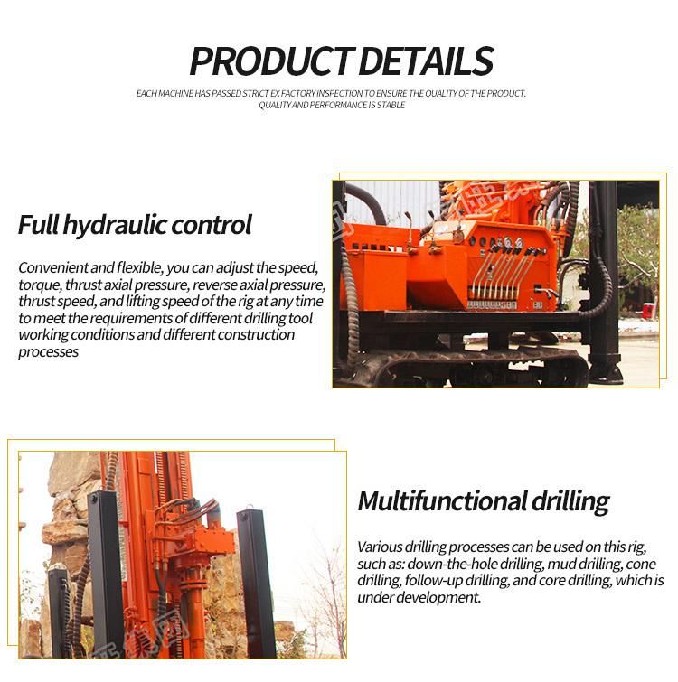 Diesel Engine 150m Depth Crawler Mounted Water Well Drilling Rig