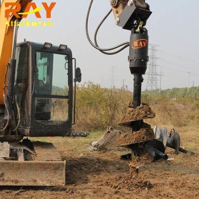 Ray Attachments Earth Auger Drill Post Hole Digger for 1~50 T Excavator