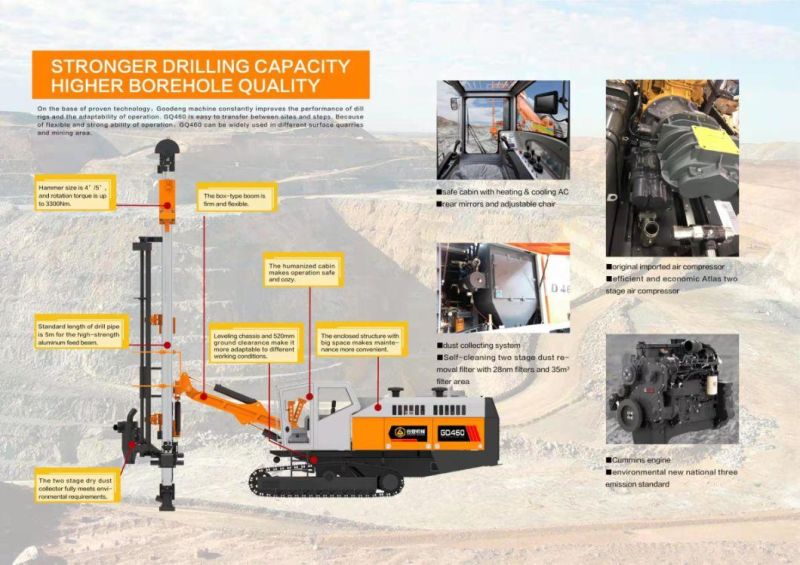 GQ 460 GOODENG Crawler Type Surface Hydraulic Integrated DTH Drill Rig