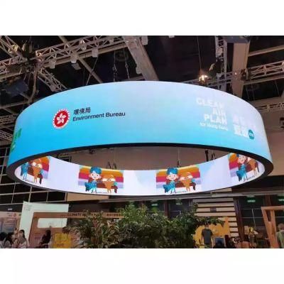 Indoor P2.5 Curved Soft Flexible LED Video Wall Display Screen Shop Store LED Screen Cylindrical Column Screen P2.5