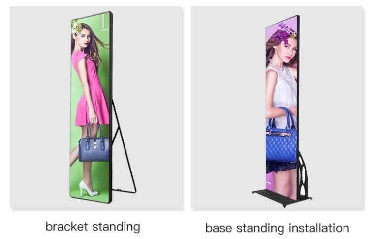 640X1920mm P2.5 Standing LED Mirror Display WiFi/4G USB Control Poster LED Display Screen
