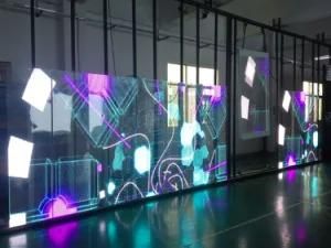 P3.91 High-Quality Ultra-Thin Retail Store Fitness Club Jewelry Store Glass Window/Curtain Transparent LED Mesh Display Screen