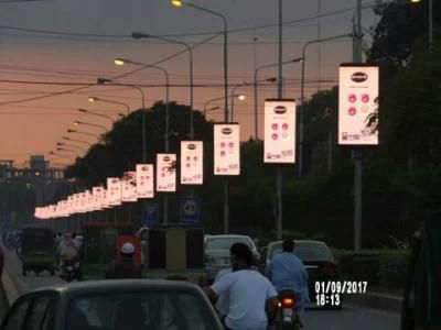 Street Light Pole pH4/P5/P6 Advertising Electgronic Media LED Screen