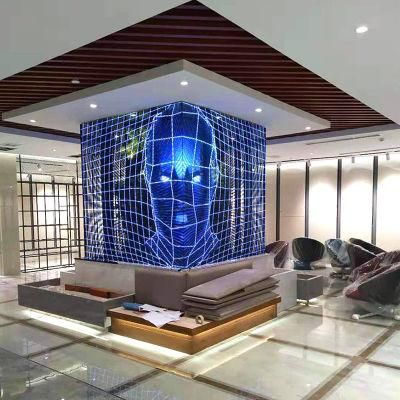 Facade Glass P3.91-7.82mm Transparent Panel LED Display Wall for Store