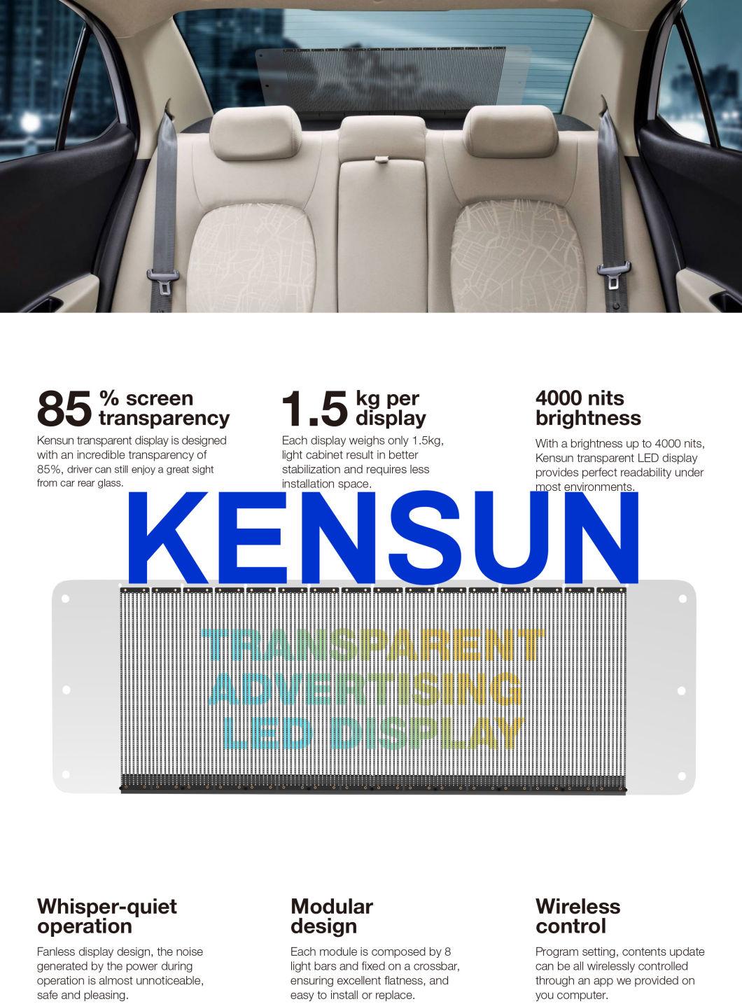 LED Car Rear Window Digital Display P2.6-5.2mm Transparent Car Rear Window LED Display