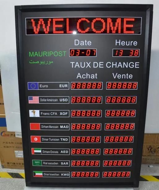 LED Bank Exchange Rate Board 950*630*75mm LED Sign