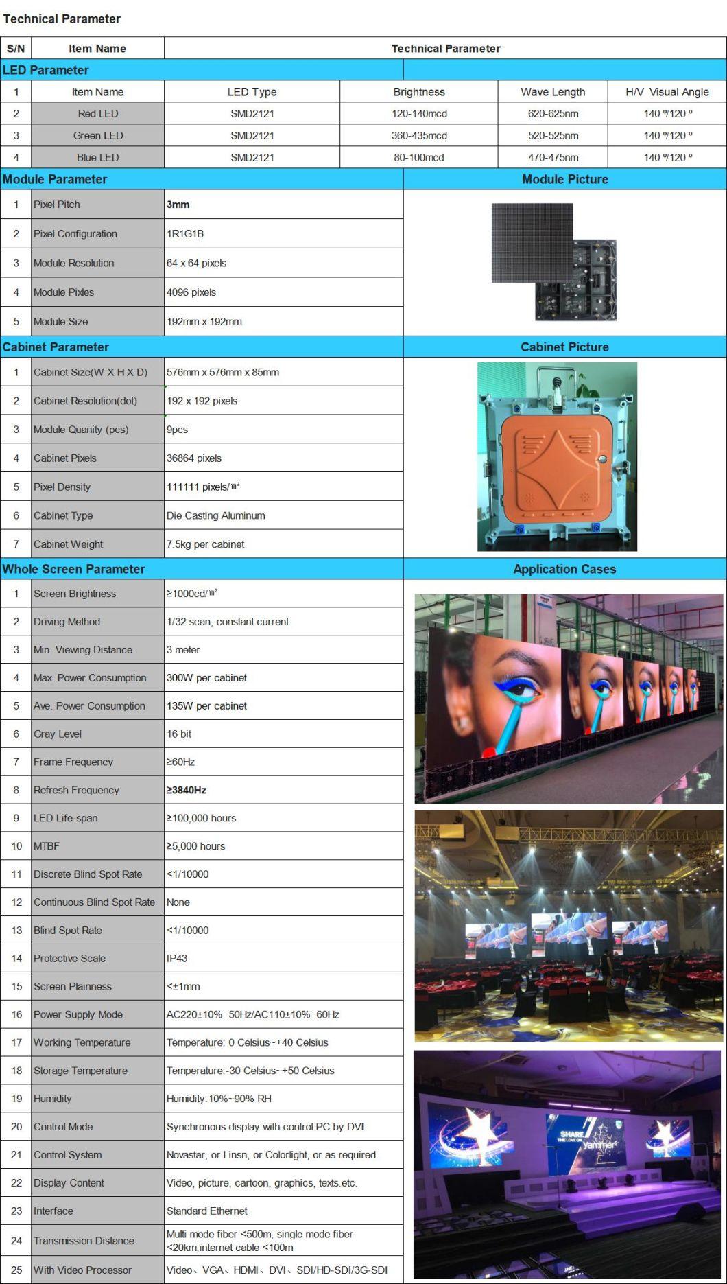 P3 HD Digital Screen Module Stage Background Video Advertising LED Panel