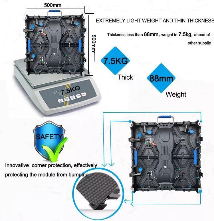 Indoor Rental LED Screen Display P4.81 Die Casting Aluminum Cabinet