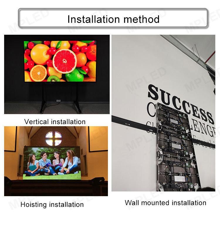 Full Color HD Indoor High Density 3840Hz P1.25 P1.56 P1.875 P1.923 P2 Video Wall LED TV Conference Magnet Front Service Seamless Ultra Thin Light LED Display