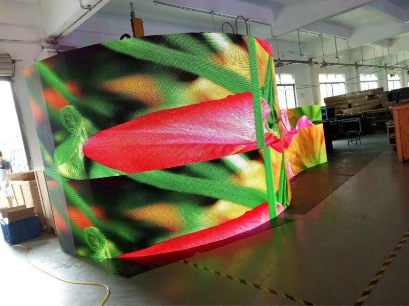 Flexible Curved LED Video Wall P2.5 P2 P3 P4 Full Color Circular Soft Indoor Pillar LED Screen