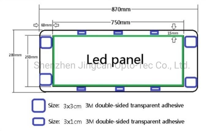 Taxi Rear Window Transparent LED Display P2.6-5.2mm Car Rear Window Display LED Screen