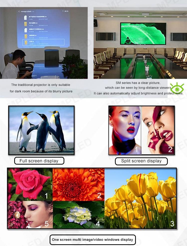 Full Color HD Indoor High Density 3840Hz P1.25 P1.56 P1.875 P1.923 P2 Video Wall LED TV Conference Magnet Front Service Seamless Ultra Thin Light LED Display