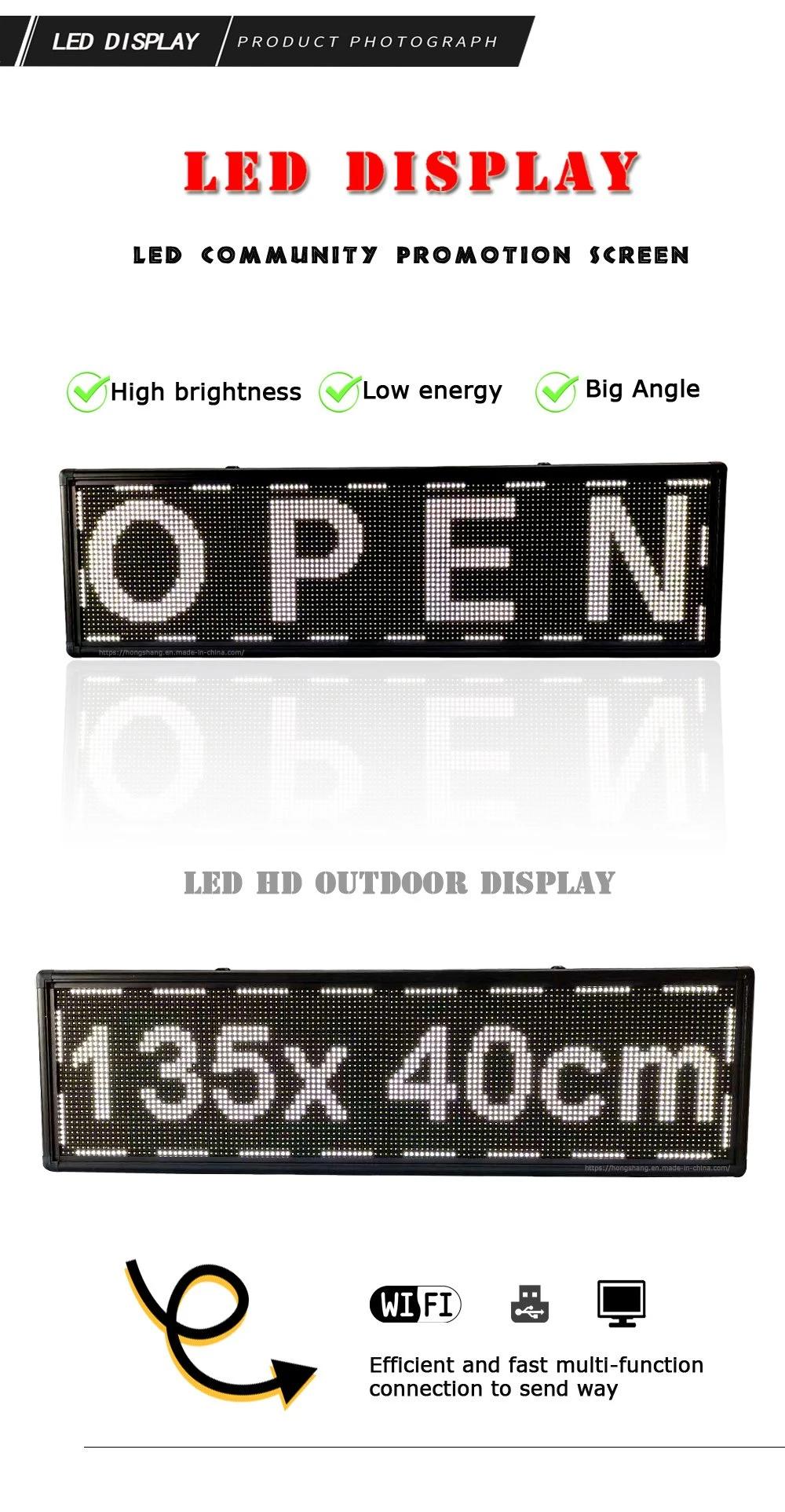 P10 White Color Outdoor Waterproof Advertising Text Board LED Scrolling