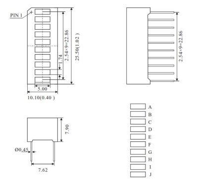 10 Segment LED Bar Graph Array