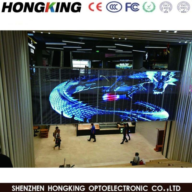 Transparent Display Full Color Indoor Glass LED Screen 500*1000mm