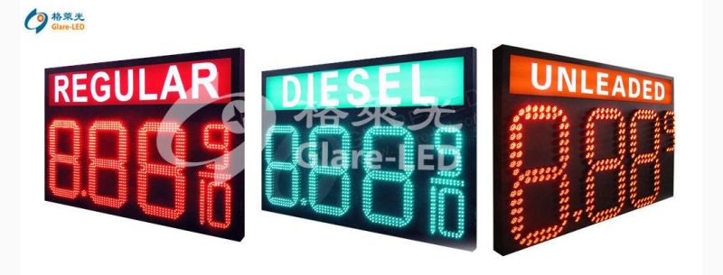 Outdoor LED Gas Price Changer Sign 48 Inch LED Light Box Glare-LED Gas Price Sign