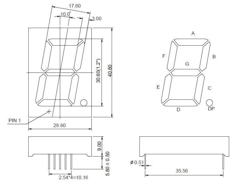 1.2 Inch Dual Color 7 Segment LED Display with RoHS From Expert Manufacturer