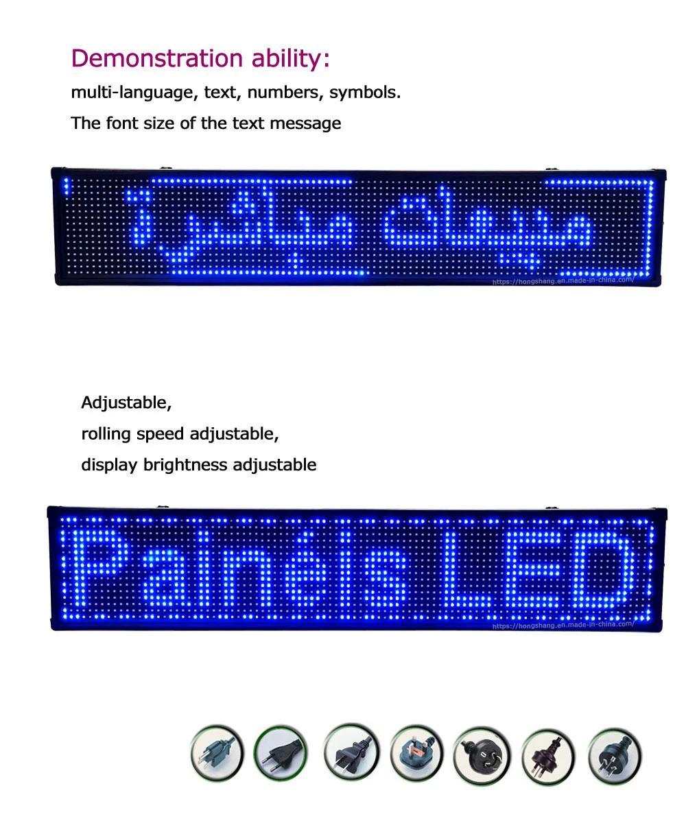 Semi-Outdoor Wall Beautiful Blue Text Play Slogan LED Advertising Display