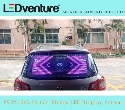 P2.6X5.2 Car Rear Window LED Transparent Display Screen for Advertising