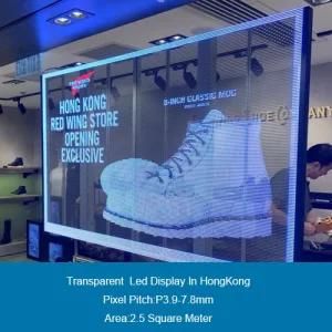 Side Lighting Transparent LED Display 7.8-7.8