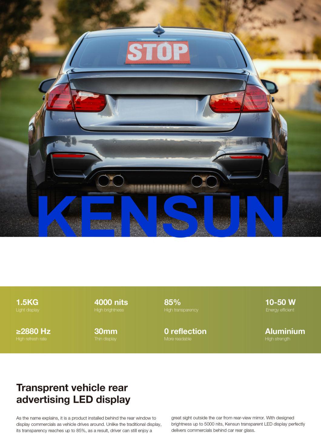 LED Car Rear Window Digital Display P2.6-5.2mm Transparent Car Rear Window LED Display