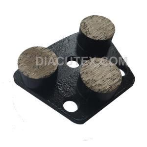 3 Round Teeth Trapezoid Diamond Concrete Grinding Disc Pad for Concrete