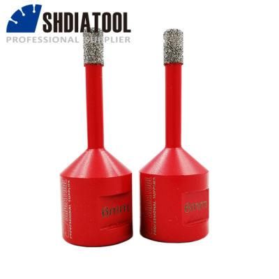 Shdiatool 6mm Vacuum Brazed Diamond Drilling Core Bits With10mm Diamond Height for Porcelain Tile, Granite, Marble, Stone, Masonry