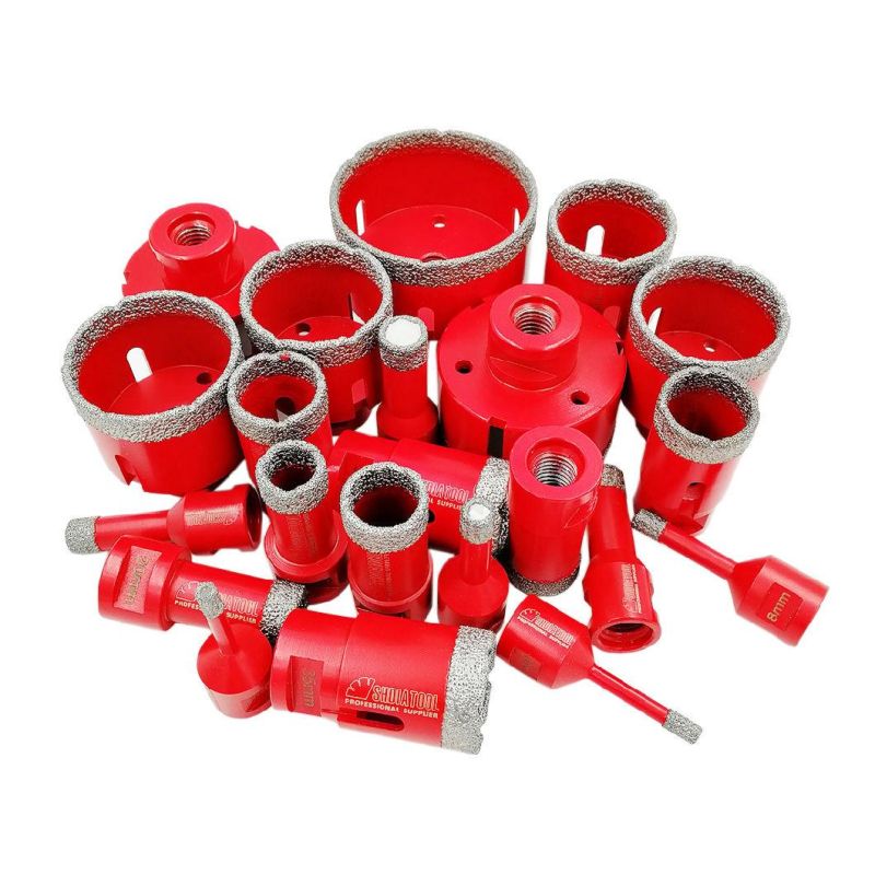 Shdiatool 6mm Vacuum Brazed Diamond Drilling Core Bits With10mm Diamond Height for Porcelain Tile, Granite, Marble, Stone, Masonry