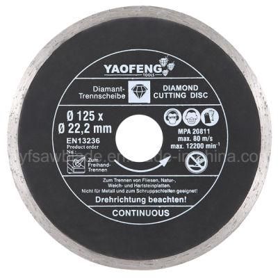 Cold Pressed Continuous Rim Diamond Saw Blade for Wet Cutting