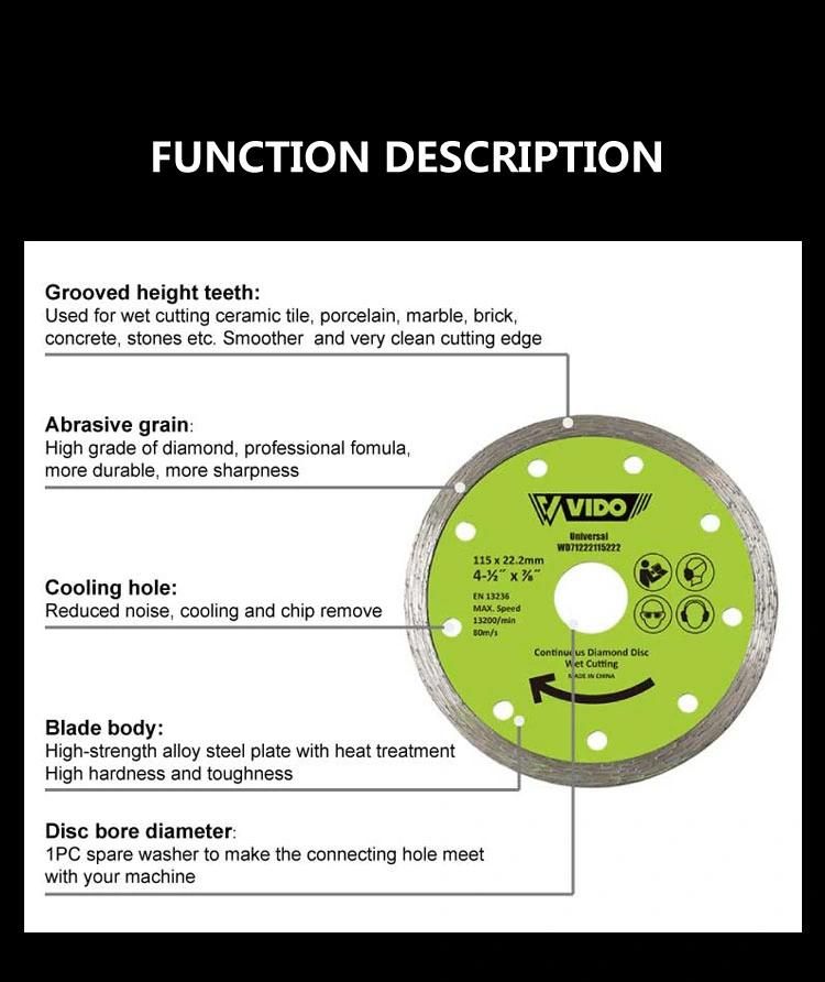 Vido Cutting Disc 4.5in 5in 7in 9in Segment Diamond Saw Blade