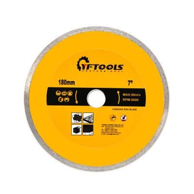 High Quality 180mm Continuous Diamond Saw Blade Wet Cutting