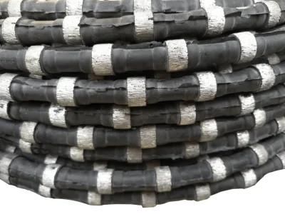 11.5mm Rubber Fixed Diamond Wire Rope Concrete Cutting Wire Saw Used on Hydraulic and Electrict Diamond Wire Saw