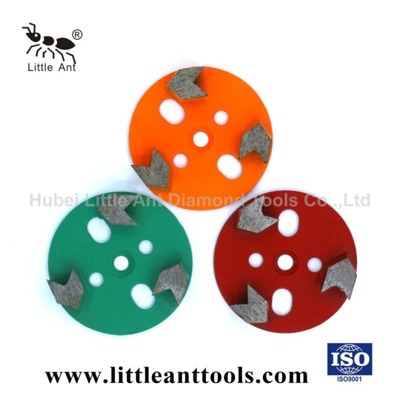 Three Segments Concrete Floor Diamond Grinding Plates